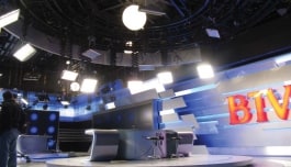 Kino Flo lights lighting television set